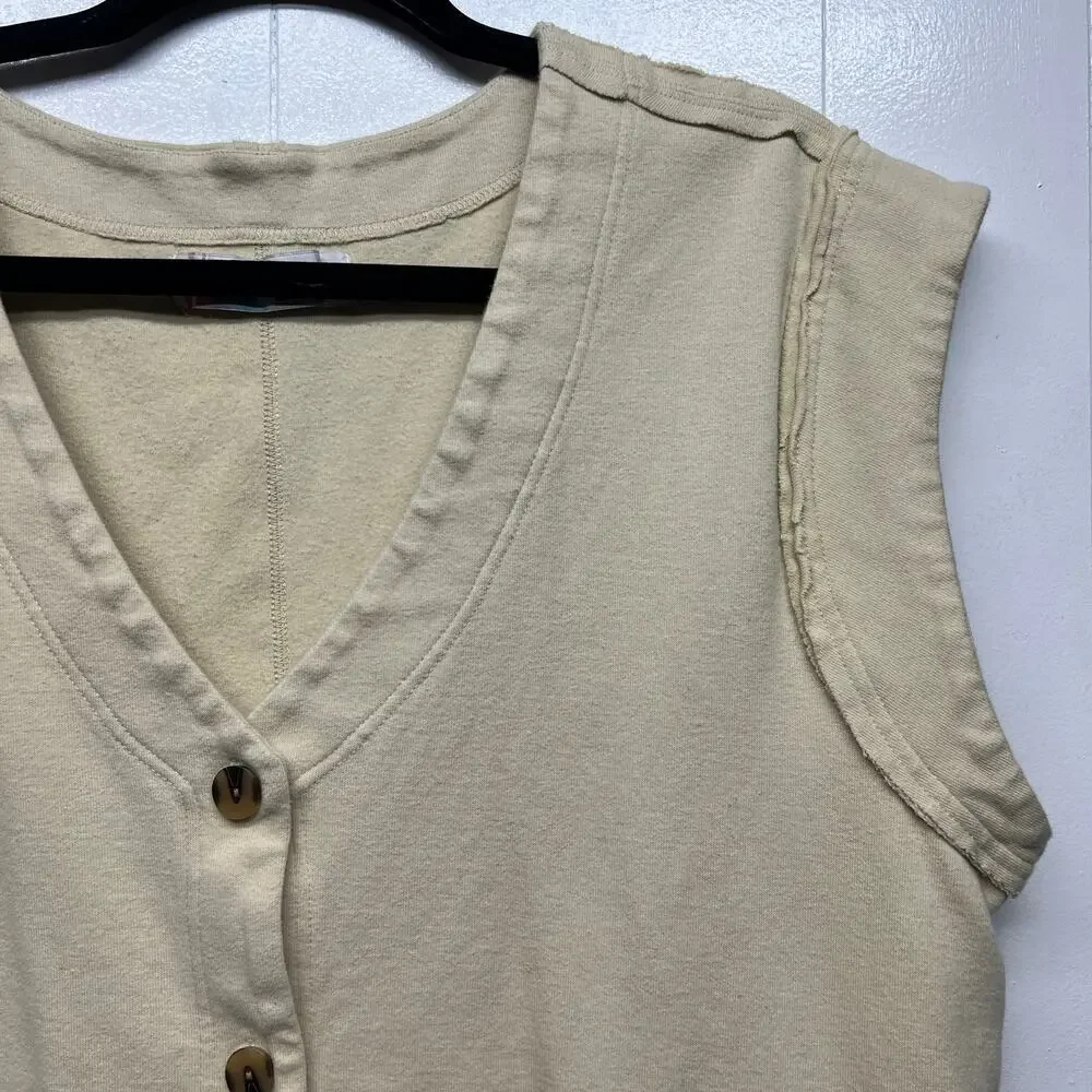 Free People Beach Womens Cardigan Small Cotton Oversized Boho Minimalist Relaxed
